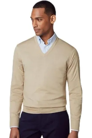 Hackett Uomo Gmd Merino Silk V Nck Maglione, (Tortora)., M