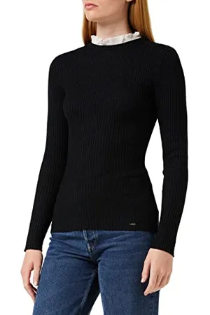 Morgan Pull détail col victorien MLOU Pullover Sweater, (Noir Noir), X-Small (Taglia Produttore: TXS) Women