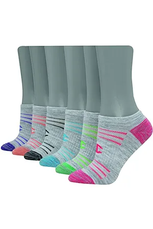 Champion 6-Pack No Show Socks Calzini, Colori Assortiti, 5-9 Donna