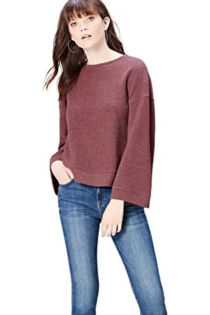FIND Soft Touch Bell Sleeve, Felpa Donna, (Tawny Port), X-Large