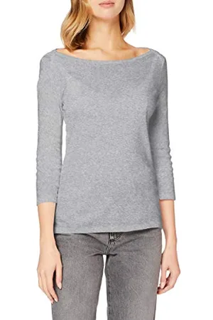 Benetton 3ga2e16a1, Maglietta Donna, Grigio Melange Medio 501, S