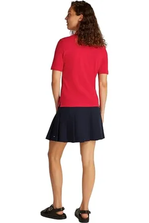 Tommy Hilfiger Maglietta Polo Maniche Corte Donna Regular Fit, Rosso (Primary ), XS