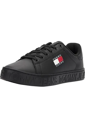 Tommy Hilfiger Donna Sneakers con Suola Alta Logo Profilo Basso, (Black), 39
