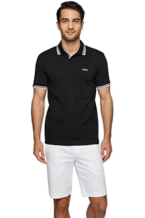 HUGO BOSS Paddy Curved, Polo Moderno, Uomo, Nero , S