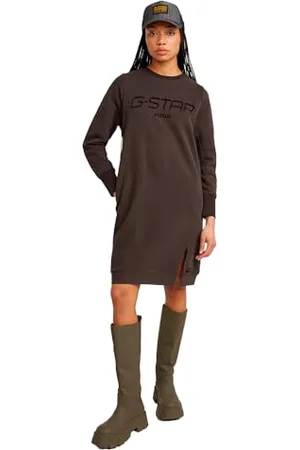 G-Star Donna Flock Print Sweater Dress, (chocolate plum D25038-D589-G692), M