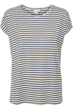 VERO MODA Vmava Plain SS Top Stripe Ga Jrs Noos Maglietta, , XS Donna