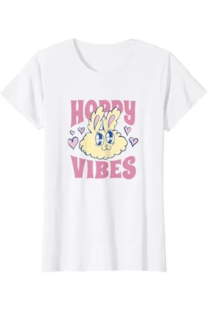 Bunny Happy Easter Vibes Carino Coniglio Maglietta