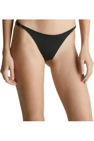 Calvin Klein Donna Slip Bikini Modellanti con Dettaglio ad Anello, (Black), XS