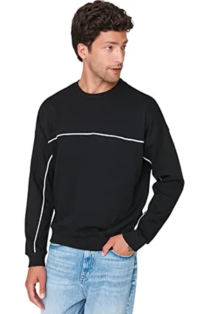 Trendyol Felpa Oversize Girocollo Tinta Unita Maglia di Tuta, , XS Uomo