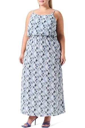 ONLY Onlwinner S/L Maxi Dress Noos Ptm Abito, Blu, 50 Donna