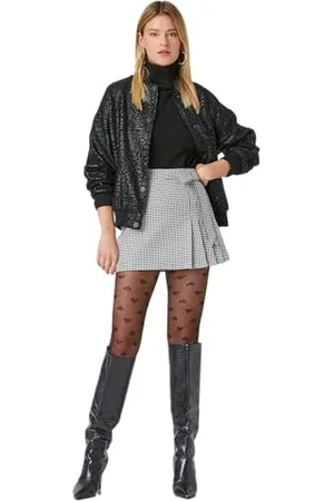 Koton Bowtie Detail Pleated Mini Skirt Gonna, (9D9), 42 da Donna