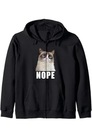 Grumpy Cat NO (6402) Felpa con Cappuccio