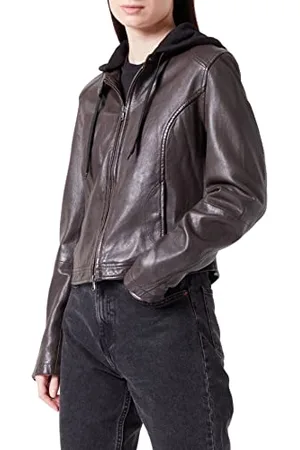 Freaky Nation Iza-fn Giacca in Pelle, Rovere Scuro, XL Donna
