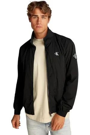 Calvin Klein Uomo Giacca a Vento Unpadded Harrington con Colletto alla Coreana, Nero (Ck ), L