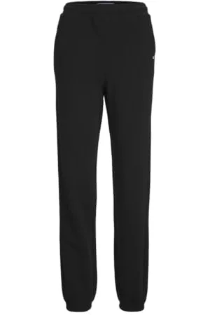 JJXX Jxabbie HW Rel Every Brush Pants Noos Pantaloni, Nero/Stampa: Logo Bianco, S Donna