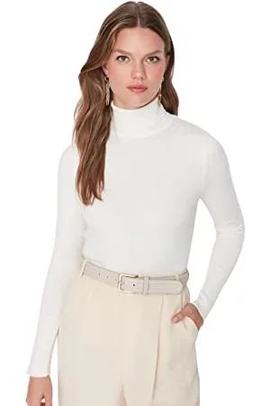 Trendyol Damen Gerade Lange Ärmel Schlank Sweater Maglione, , L da Donna