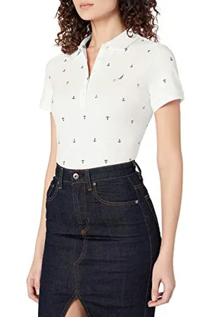 Nautica Anchor-Polo a Maniche Corte, Traspirante, in Cotone Elasticizzato, , XXL Donna