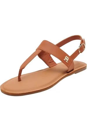 Tommy Hilfiger Donna Sandali Leather Thong Infradito, Marrone (Cinnamon Bark), 41