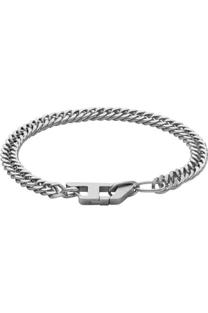 Diesel Bracciale da uomo in acciaio inossidabile con chiusura a moschettone o a scorrimento