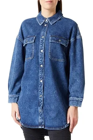 ONLY Onlkasia LS Ovs Db DNM Shirt Bj Noos Camicia di Jeans, , M Donna