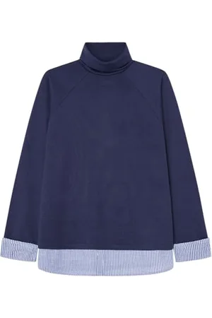 Springfield Two-Material Polo Neck T-Shirt Maglietta, , M Donna