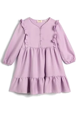 Koton Maxi Dress Long Sleeve Ruffle Detail Elastic Cuffs Tiered, Vestito