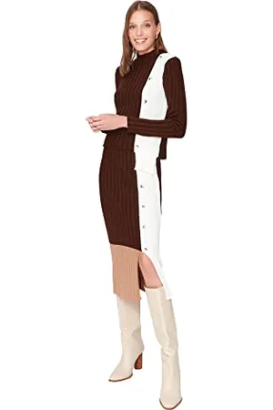 Trendyol Woman Plain Knitwear Two-Piece Set Outfit Coordinato, , L (Pacco da 2) Donna