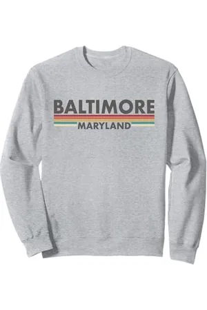 Graphic Club Inc. Baltimore - Maryland - Vintage / Retro Stripes - Classic Felpa