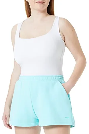 JJXX JXABBIE HW RLX Every Brush Shorts SN Pantaloncini, Aruba Blue/Print:Turquoise Logo, XS da Donna