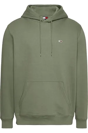 Tommy Hilfiger Uomo Felpa Regular Fit Flag Fleece con Cappuccio, (Aruba Green), S