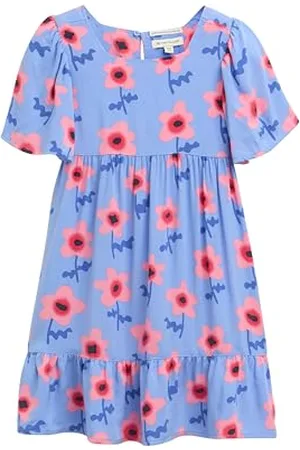 TOM TAILOR 1045159 Vestito, 37158-Stampa Big Blue Flower, 92-98 cm Bambina