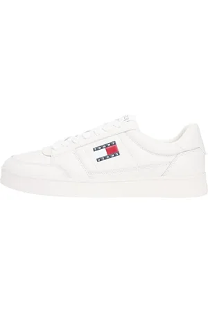 Tommy Hilfiger Uomo Sneakers con Suola Preformata The Greenwich New in Pelle, Bianco (Ecru), 46