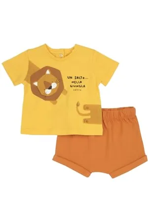 chicco Completo Bambino, T-shirt e Pantaloncini, con Tenere e Simpatiche Fantasie, Designed in Italy, Abbigliamento Neonato 0-24 Mesi, Idee Regalo Nascita