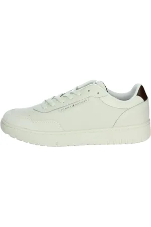 Tommy Hilfiger Uomo Sneakers Court Basket Core Eleganti, Bianco (Alabaster), 46 EU