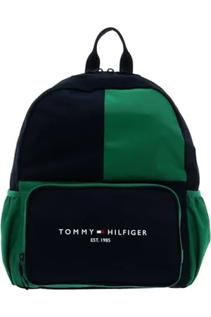 Tommy Hilfiger TH Established Backpack 520 AU0AU01520, Zaini Unisex-Bambini e Ragazzi, (Green Malachite Colorblock), OS