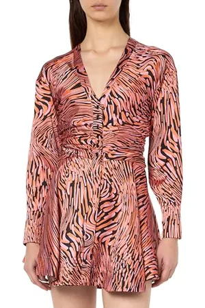 Pinko ANCHISE Abito Raso Bubble Stampa DISTORTA Vestito Casual, , 36 Donna