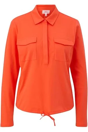 QS by s.Oliver 2139880 Maglia Manica Lunga con Colletto Polo e Coulisse, , 44 Donna
