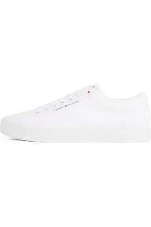 Tommy Hilfiger Uomo Sneakers Vulcanizzate Core Canvas Profilo Basso, (White), 46 EU
