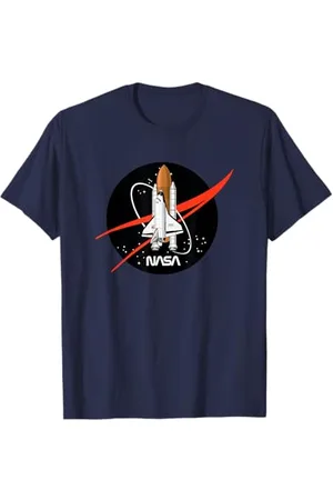 Nasa Space Shuttle Take Off With Logo Maglietta