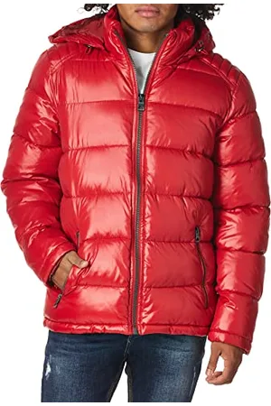 Guess Mid-Weight Puffer Jacket with Removable Hood Cappotto Alternativo in Piuma, , Small Uomo