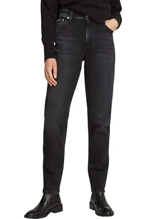 Calvin Klein Donna Jeans Mom Jean Tapered Fit, Nero ( Black), 31W/30L