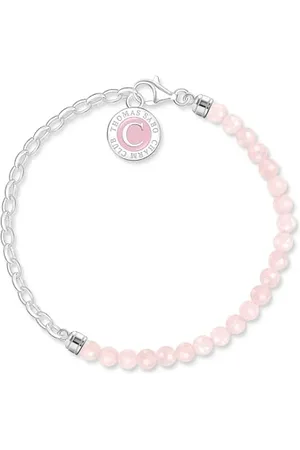 Thomas Sabo Bracciale con perline e maglie in argento 925 riciclato, 14-17 cm, A2130-067-9-L17V, L17V, Argento sterling, Nessuna pietra preziosa