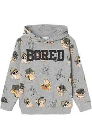 NAME IT NKMADONIS BOREDOFD NREG Sweat WH Bru Sky, Felpa con Cappuccio Bambino,