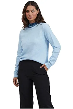 VILA Viril O-Neck L/S-Maglia a Maniche Corte, Colore: Noos Maglione, , XXL Donna
