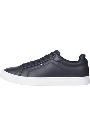 Tommy Hilfiger Uomo Sneakers Court Icon Flag Essential in Pelle, Blu (Desert Sky), 41