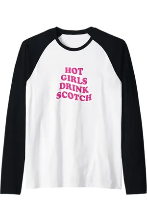 College Ragazze calde bevono scotch Maglia con Maniche Raglan