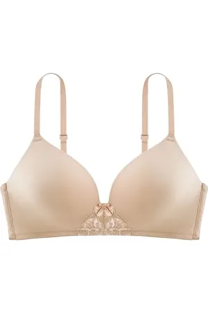 Dorina Michelle Reggiseno Senza Fili Morbido, Leggermente Imbottito, Spalline Regolabili, Dettagli in Pizzo Sottile e Ali in Power Mesh per Comfort e Supporto