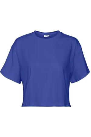 Noisy May Nmalena S/S O-Neck Semicrop Top FWD Noos T-Shirt, , XS Donna