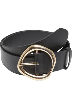 Urban classics Tb7210-organic Buckle Shaped Synthetic Leather Belt Cintura, Nero/Oro, S-M Donna