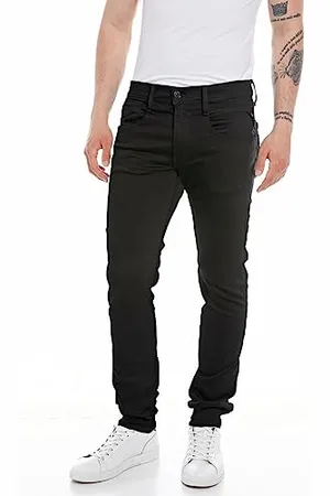 Replay Jeans da Uomo Anbass Slim-Fit Hyperflex con Elasticità, Nero (Nero 098), 30W / 32L